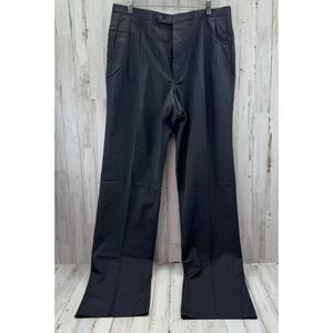 Vintage 70s Sansabelt Golf Pants Mens 38x36 Black Polyester Cotton Unhemmed NOS